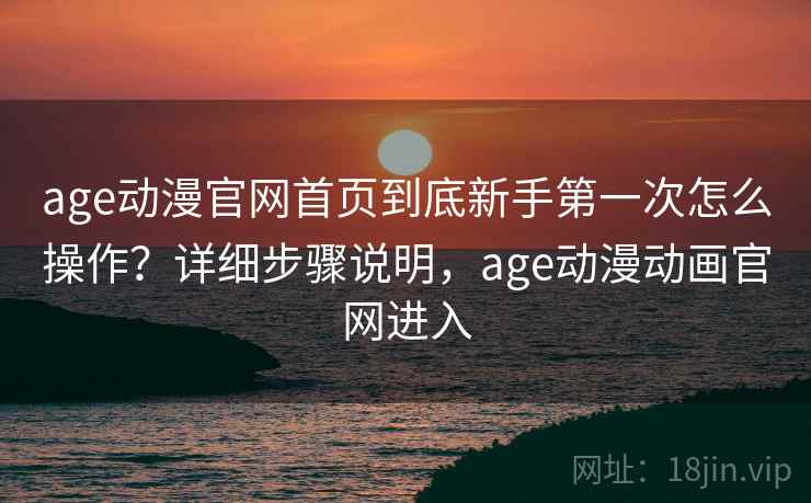 age动漫官网首页到底新手第一次怎么操作？详细步骤说明，age动漫动画官网进入