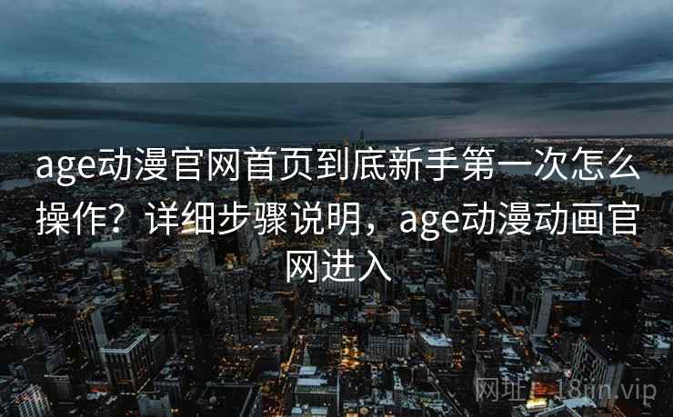 age动漫官网首页到底新手第一次怎么操作？详细步骤说明，age动漫动画官网进入
