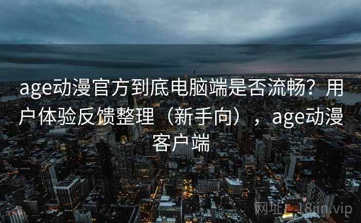 age动漫官方到底电脑端是否流畅？用户体验反馈整理（新手向），age动漫客户端